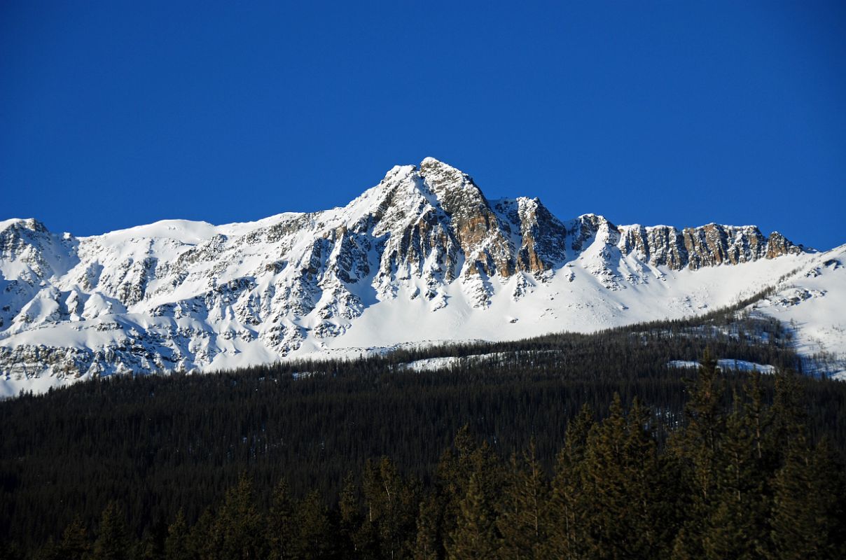 06B Panorama Peak Ridge Morning From Trans Canada Highway After Highway 93 Junction Driving Between Banff And Lake Louise in Winter